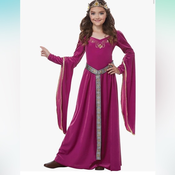 Size medium California Costumes Medieval Princess Fuchsia Child Costume - Picture 1 of 6